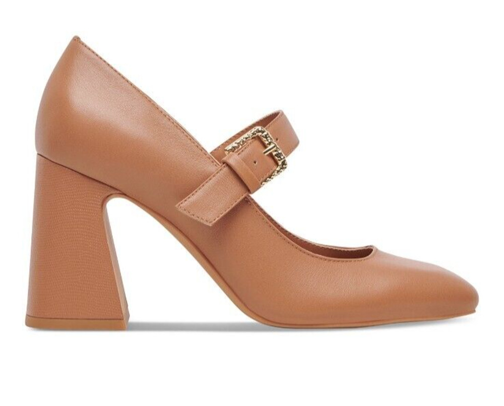 NEW Dolce Vita Womens Lakota Mary Jane Pumps Caramel Brown Leather Size 7.5
